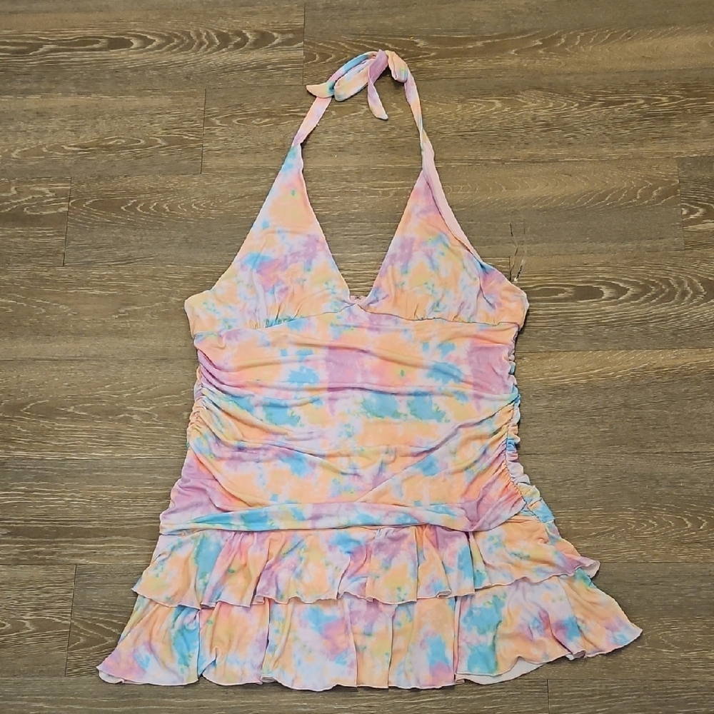 SUGAR THRILLZ SZ 3X DOLLS KILL NWOT  Tie-Dye Halter DRESS